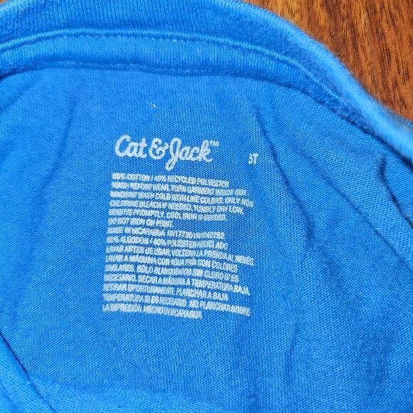 5 For $25 Cat & Jack Blue White & Orange Best Brother Tee Toddler Size 5T - Picture 2 of 3